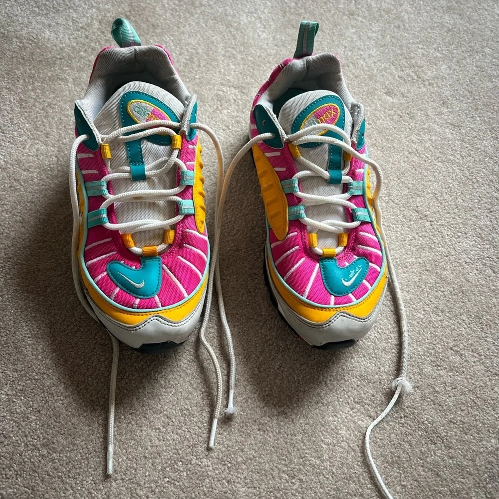 Nike Pink and Yellow Women’s air max 98 Sneakers - Picture 4 of 9